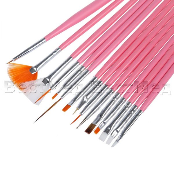 15pc-Nail-Art-Design-Dotting-Brush-Painting-Pen-Tool-Set-Pink-Stick-DIY-Fit-Tips-Professional